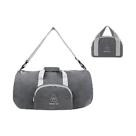 BOLSA DE VIAGEM DOBRÁVEL - SÉRIE MINISO GO (CINZA ESCURO)