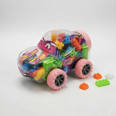 BLOCOS DE CONSTRUCAO CARROS ESPORTIVO  ROSA
