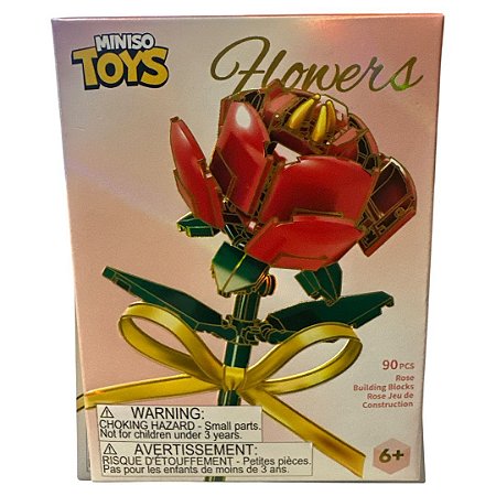 BRINQUEDO  BLOCOS DE MONTAR FLORES ROSA MINISO TOYS