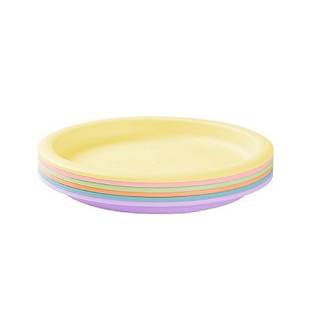 Kit 6 Pratos Ecológicos Coloridos Cozinha Miniso Bpa Free