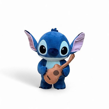 Pelúcia Stitch com Violão Fofa Original Disney Miniso