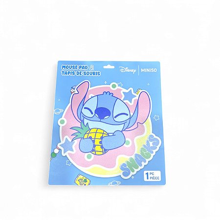 Mouse Pad Redondo Stitch Miniso Disney Antiderrapante