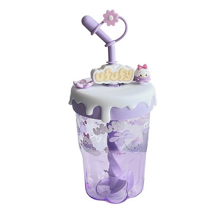 Copo Com Canudo Disney Ufufy Original Fofo Infantil Miniso