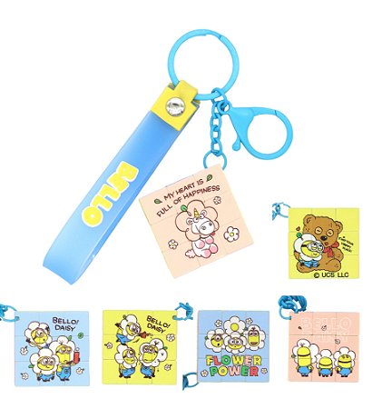 Chaveiro Cubo Minions Daisy Original Miniso Coleção Fofa