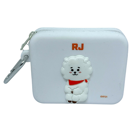 Porta Moedas Fofo RJ BT21 Silicone com Mosquetão Miniso