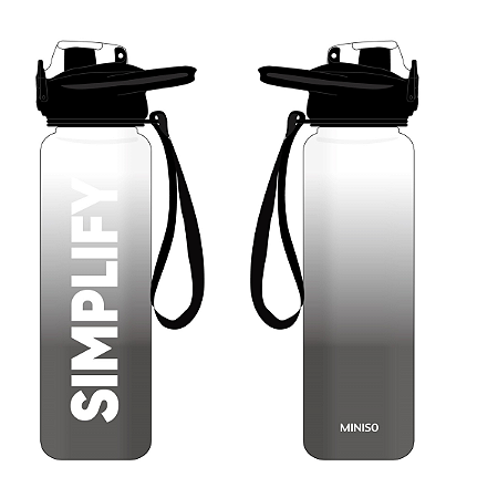 Garrafa Squeeze Fitness Esportiva Tampa Flip Alça 1L Miniso