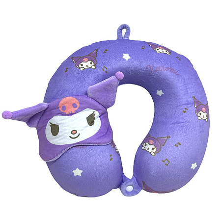 Travesseiro Almofada Macia com Mascara Kuromi Sanrio Miniso