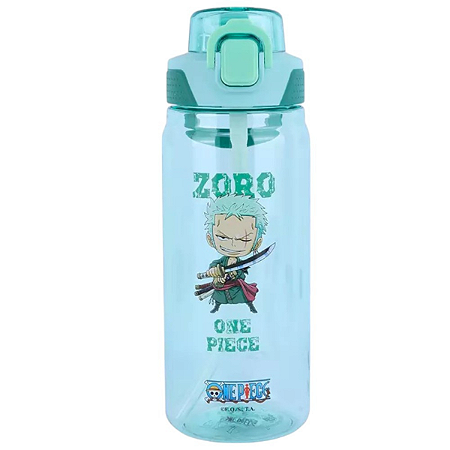 Garrafa com Alça e Canudo One Piece Zoro BPA Free Miniso