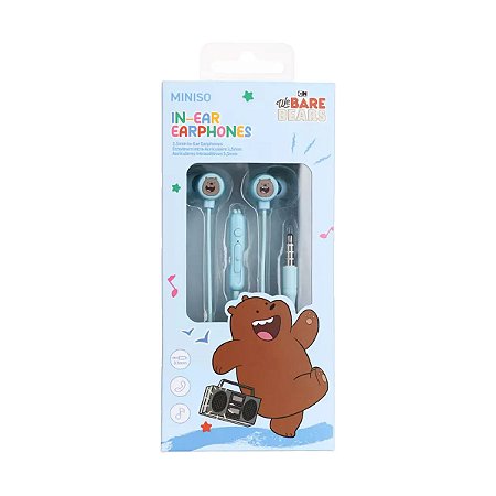 FONE DE OUVIDO P3 URSOS SEM CURSO PARDO MINISO