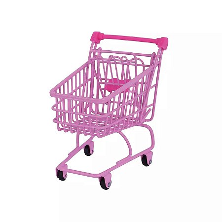 Mini Carrinho Decorativo De Supermercado Miniso Enfeite 14cm