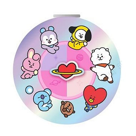 Espelho De Maquiagem BT21 Portátil Holográfico Miniso