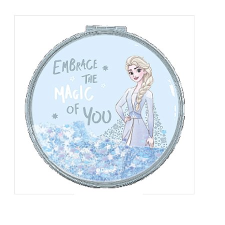 Espelho De Bolsa Dobrável com Glitter Frozen Disney Miniso