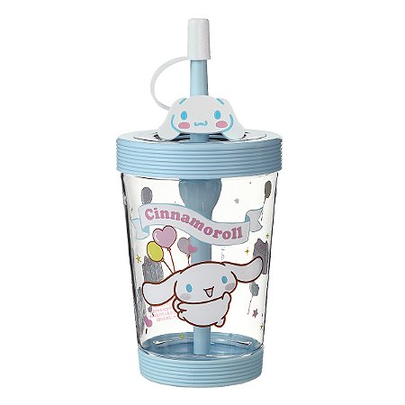 Copo com Canudo Sanrio Cinnamoroll Resistente Fofo Miniso