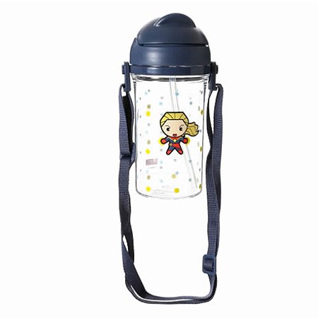 GARRAFA CAPITÃ MARVEL COM ALÇA 400ml MINISO
