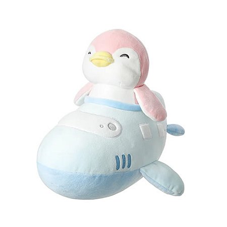 PELÚCIA MODELO PINGUIM DENTRO DO AVIÃO TAMANHO 30CM.