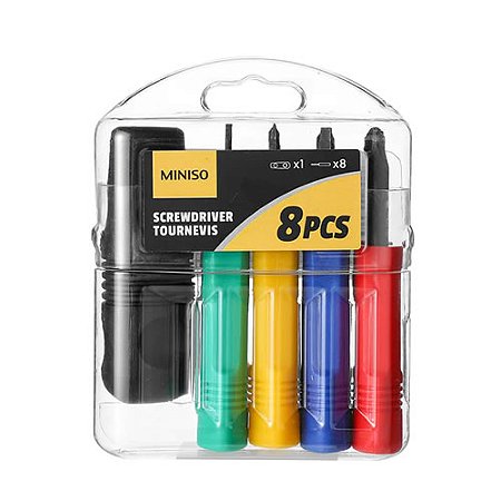 KIT DE CHAVES DE FENDA E PHILIPS 8 PEÇAS PARA USO DOMÉSTICO