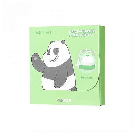 BLOCO ADESIVO COM 60 FOLHAS MODELO URSOS SEM CURSO PANDA