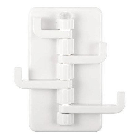 CONJUNTO DE GANCHOS ADESIVO DE PAREDE 2 UNIDADES COR BRANCO.