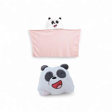 Cobertor Com Touca Panda Urso Sem Curso Miniso Original