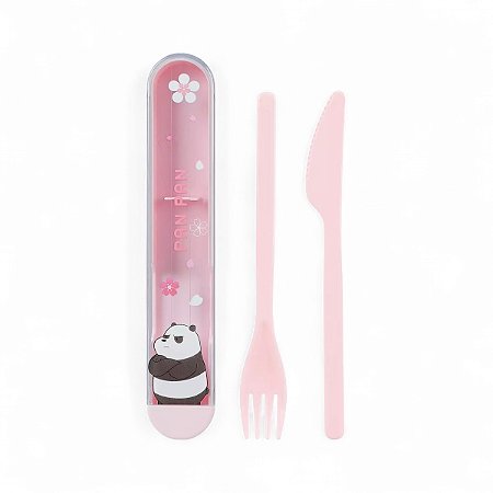 Talheres Portáteis Grizz We Bare Bears com Estojo Miniso