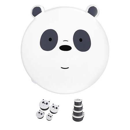 Kit de 4 Potes Marmitinha We Bare Bears Panda Miniso Fofo