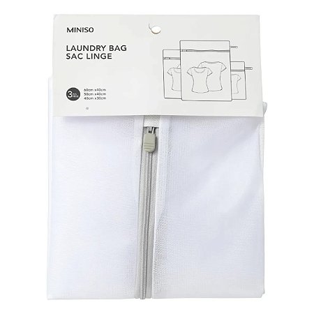 CONJUNTO DE SACO PARA LAVAR ROUPA 3 PEÇAS  MINISO