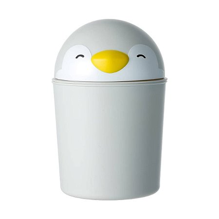 Lixeira De Mesa Miniso Pinguim Fofinha Para Escritório