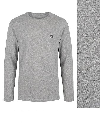 Camiseta Manga Longa Masculina Cinza