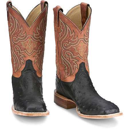 Bota Masculina Importada Justin - AVESTRUZ- Conhaque Vintage COD JE5173