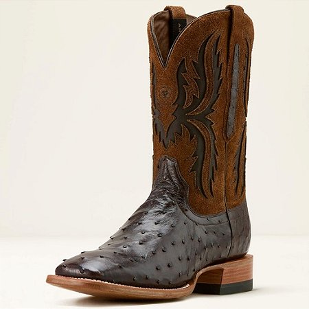 Bota Masculina Importada ARIAT -Full Quill Ostric/ Tan Suede COD 10058168