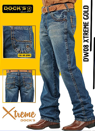 Calça masculina Docks 100% algodão - COD 4099 bordada