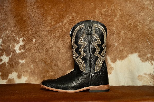 BOTA DGO COD 2528100427CDI - AVESTRUZ PRETO/PRETO