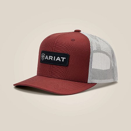 Bone Ariat vermelho Long Rectangle Logo Patch