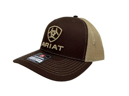 Bone Ariat marrom logo dourado