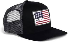 Bone Ariat Preto com bandeira EUA