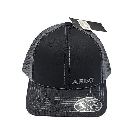 Bone Ariat Preto bordado cinza chumbo