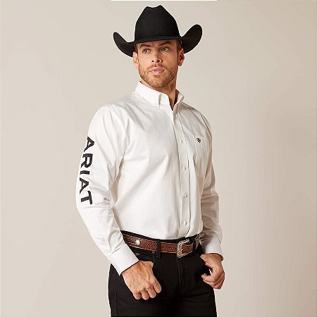 CAMISA MASC M/L IMP BRANCA ARIAT