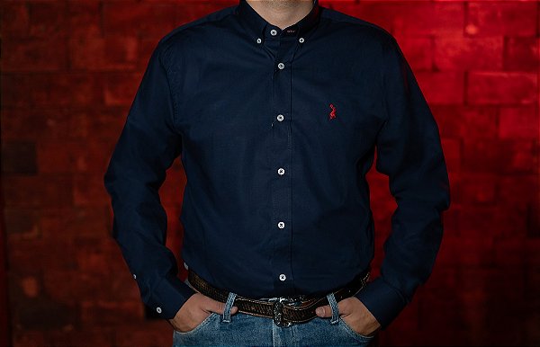 CAMISA MASC M/L AZUL MARINHO NOITE AUSTIN
