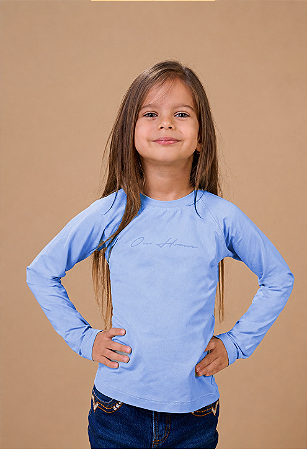 Camiseta termica Fem infantil M/L Azul Claro