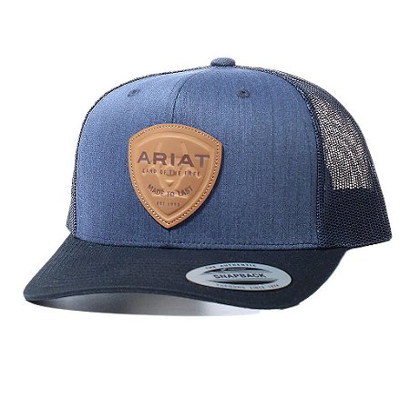 Bone Ariat Imp Azul logo de couro