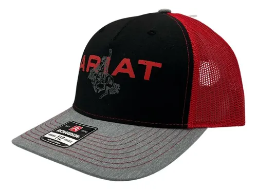 Bone Ariat Preto, vermelho e cinza