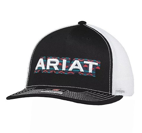 Bone Ariat Preto redinha branca A300086801