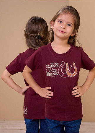 T-shirt infantil Ox horns vinho