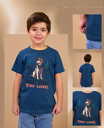 T-shirt Infantil masc Ox horns Azul
