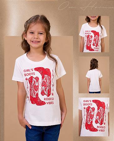T-shirt Infantil fem Ox horns Branca