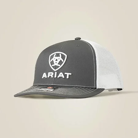 Bone Ariat Imp Cinza Logo branco