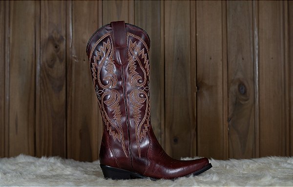 Bota Fem Mexicana Fossil Vinho