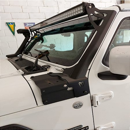Suporte Barra Led Coluna Para Brisa Wrangler JL/JLU
