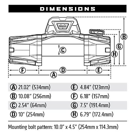 Guincho WARN EVO VR12S Cabo Sintético