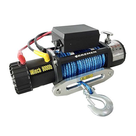 Guincho Elétrico Bremen 12V Com Cabo Sintético 9000LBS